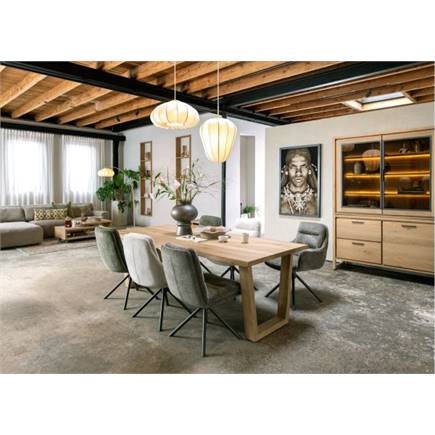 Henders en Hazel vitrine small - 70 cm - 1-glasdeur + 1-deur (+ LED)