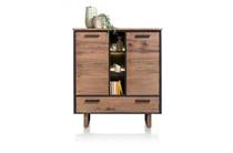 Henders en Hazel OXFORD bergkast 125 cm. - 2-deuren + 1-lade + 3-niches (+ LED)
