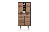 Henders en Hazel OXFORD bergkast 100 cm. - 4-deuren + 1-lade + 3-niches (+ LED)