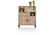 Henders en Hazel 125 cm - 2-deuren + 1-lade + 1-klep + 2-niches (+ LED) bergkast