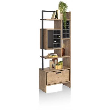 Henders en Hazel roomdivider 70 cm - 1-lade t&t + 7-niches + 8-wijnvakken