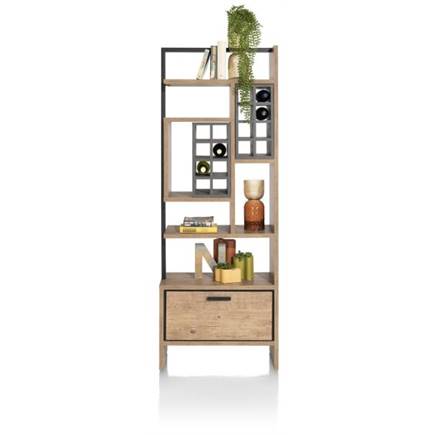 Henders en Hazel roomdivider 70 cm - 1-lade t&t + 7-niches + 8-wijnvakken