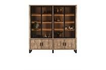 Henders en Hazel buffet 210 cm - 4-deuren + 4-glasdeuren (+ LED) bergkast