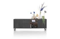 Henders en Hazel 233 cm - 2-deuren + 2-laden + 3-niches (+ LED) Castle Black dressoir