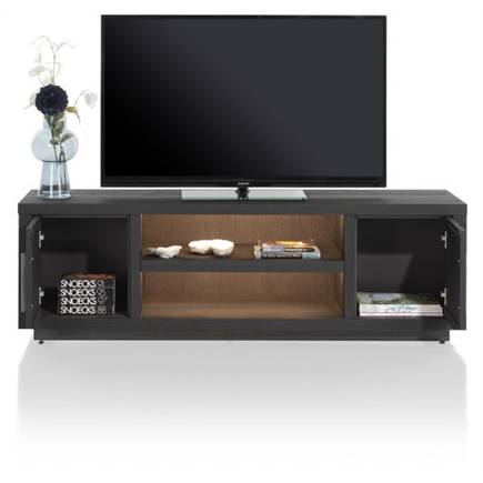 Henders en Hazel lowboard 160 cm - 2-deuren + 2-niches (+ LED) Castle Black