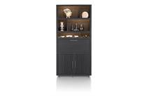 Henders en Hazel PAVIE bergkast 100 cm - 2-deuren + 1-klep + 6-niches (+ LED) Castle Black