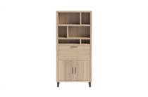 Henders en Hazel PAVIE bergkast 100 cm - 2-deuren + 1-klep + 6-niches (+ LED) Natural