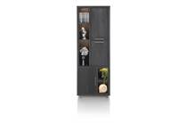 Henders en Hazel PAVIE bergkast smal 75 cm - 3-deuren + 5-niches (+ LED) Castle Black