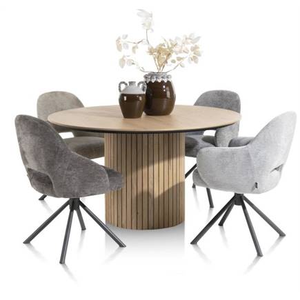 Henders en Hazel eetkamertafel rond 140 cm (houten poot) Natural