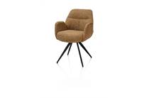 Henders en Hazel PIPPA eetkamer fauteuil pocket - 180 graden draaibaar - rough off black frame - knock down - combi oregon-sevilla Desert