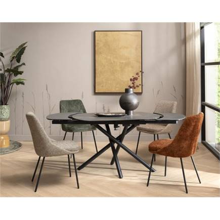 Henders en Hazel 120 (+ 2 x 30) x 90 cm - centrale poot - keramiek op glas Antraciet