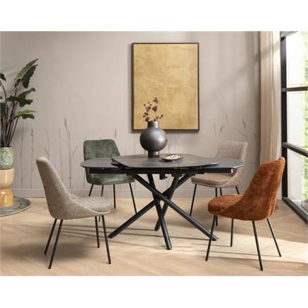 Henders en Hazel 120 (+ 2 x 30) x 90 cm - centrale poot - keramiek op glas Antraciet