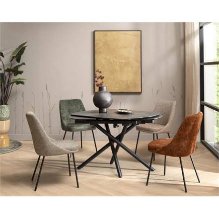 Henders en Hazel 120 (+ 2 x 30) x 90 cm - centrale poot - keramiek op glas Antraciet