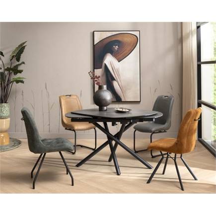 Henders en Hazel 120 (+ 2 x 30) x 90 cm - centrale poot - keramiek op glas Antraciet