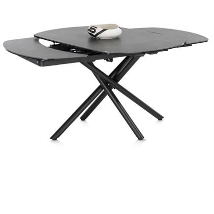 Henders en Hazel 120 (+ 2 x 30) x 90 cm - centrale poot - keramiek op glas Antraciet
