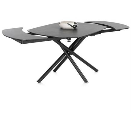 Henders en Hazel 120 (+ 2 x 30) x 90 cm - centrale poot - keramiek op glas Antraciet