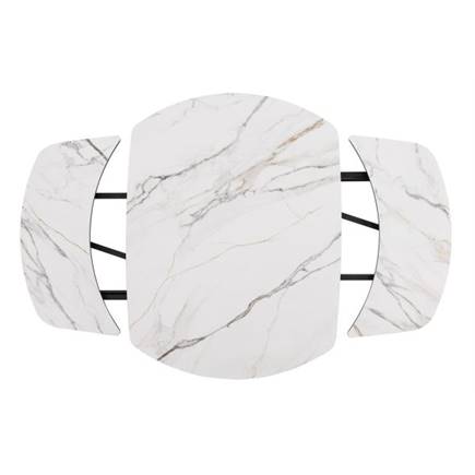 Henders en Hazel 120 (+ 2 x 30) x 90 cm - centrale poot - keramiek op glas Wit