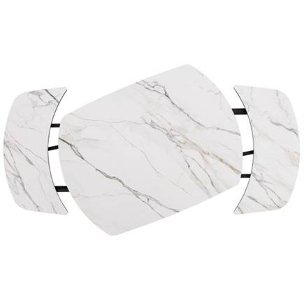 Henders en Hazel 120 (+ 2 x 30) x 90 cm - centrale poot - keramiek op glas Wit