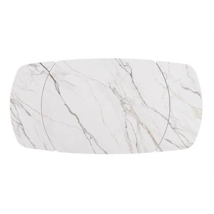 Henders en Hazel 120 (+ 2 x 30) x 90 cm - centrale poot - keramiek op glas Wit