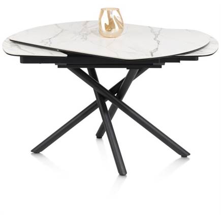 Henders en Hazel 120 (+ 2 x 30) x 90 cm - centrale poot - keramiek op glas Wit
