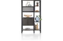 Henders en Hazel RIDGEFIELD bergkast roomdivider 120 cm - 2-glasdeuren + 4-deuren + 6-niches Castle Antraciet