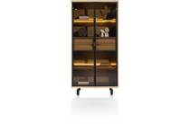 Henders en Hazel RIDGEFIELD bergkast vitrine 100 cm - 2-glasdeuren + 2-laden (+ LED) Natural