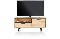 Henders en Hazel RIDGEFIELD tv meubel lowboard 140 cm - 1-deur + 1-lade + 1-niche (+ LED) Natural