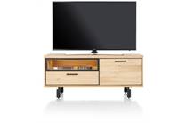 Henders en Hazel RIDGEFIELD tv meubel lowboard 140 cm - 1-deur + 1-lade + 1-niche (+ LED) Natural