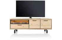 Henders en Hazel lowboard 170 cm - 2 deuren + 1-lade + 1-niche (+ LED) Natural tv meubel