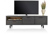 Henders en Hazel lowboard 200 cm - 2-deuren + 1-lade + 1-niche (+ LED) Castle Antraciet tv meubel