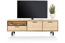 Henders en Hazel RIDGEFIELD tv meubel lowboard 200 cm - 2-deuren + 1-lade + 1-niche (+ LED) Natural