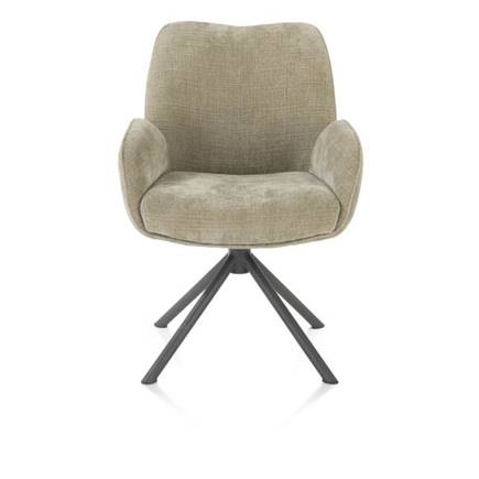 Henders en Hazel 4-poots grafiet frame - draaibaar + pocket - stof Cadiz Olijf