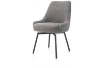 Henders en Hazel ROCCO eetkamerstoel draaibaar + pocket - graphiet - stof Brioni Lever