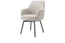 Henders en Hazel ROCCO eetkamer fauteuil draaibaar + pocket - graphiet - stof Brioni Creme