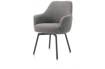 Henders en Hazel ROCCO eetkamer fauteuil draaibaar + pocket - graphiet - stof Brioni Lever