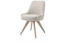 Henders en Hazel ROCCO eetkamerstoel draaibaar + pocket - naturel eiken - stof Brioni Creme