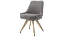 Henders en Hazel ROCCO eetkamerstoel draaibaar + pocket - naturel eiken - stof Brioni Lever