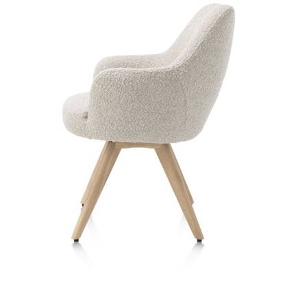 Henders en Hazel draaibaar + pocket - naturel eiken - stof Brioni Creme