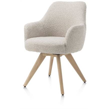 Henders en Hazel draaibaar + pocket - naturel eiken - stof Brioni Creme