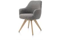 Henders en Hazel ROCCO eetkamer fauteuil draaibaar + pocket - naturel eiken - stof Brioni Lever