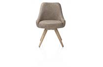 Henders en Hazel ROCCO eetkamerstoel draaibaar + pocket - naturel eiken - stof Oregon Beige