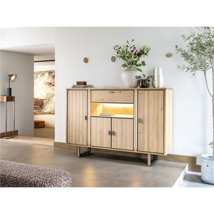 Henders en Hazel dressette 180 cm - 4-deuren + 1-lade + 1-niche (LED + dimmer)