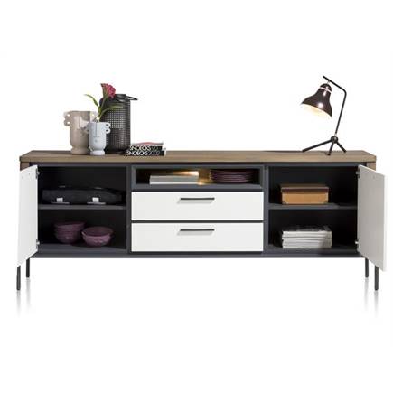 Henders en Hazel 216 cm - 2-deuren + 2-laden + 1-niche (+ LED)