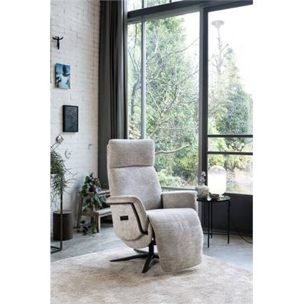 Henders en Hazel relax- - 3-motoren - graphiet poot - elektrische hoofdsteun - leder Maine taupe