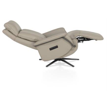 Henders en Hazel relax- - 3-motoren - graphiet poot - elektrische hoofdsteun - leder Maine taupe