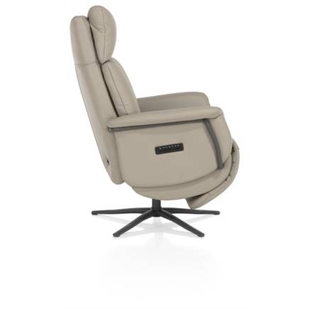 Henders en Hazel relax- - 3-motoren - graphiet poot - elektrische hoofdsteun - leder Maine taupe