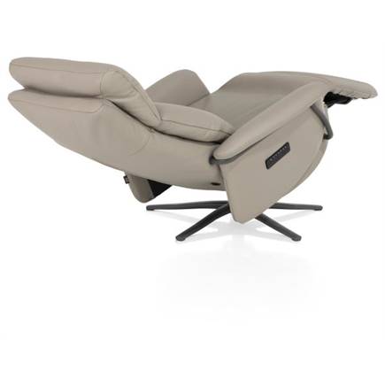 Henders en Hazel relax- - 3-motoren - graphiet poot - elektrische hoofdsteun - leder Maine taupe