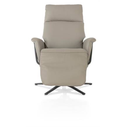 Henders en Hazel relax- - 3-motoren + accu - graphiet poot -elektrische hoofdsteun-leder Maine taupe