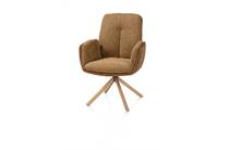 Henders en Hazel THEROS eetkamer fauteuil 4-poots naturel eiken - draaibaar - stof oregon/sevilla Desert