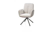 Henders en Hazel THEROS eetkamer fauteuil 4-poots graphiet frame met relax-systeem - draaibaar - stof oregon/sevilla Kiezel